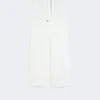 Linnen broek met mandpatroon, wit Linnen broek met mandpatroon, wit