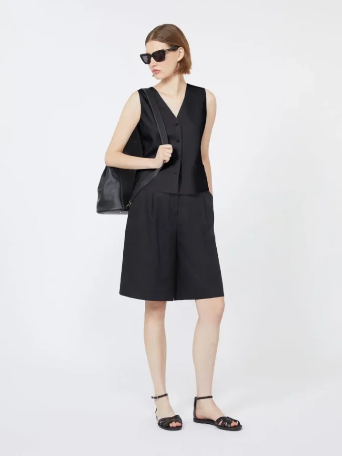 Linnen canvas gilet, zwart Linnen canvas gilet, zwart