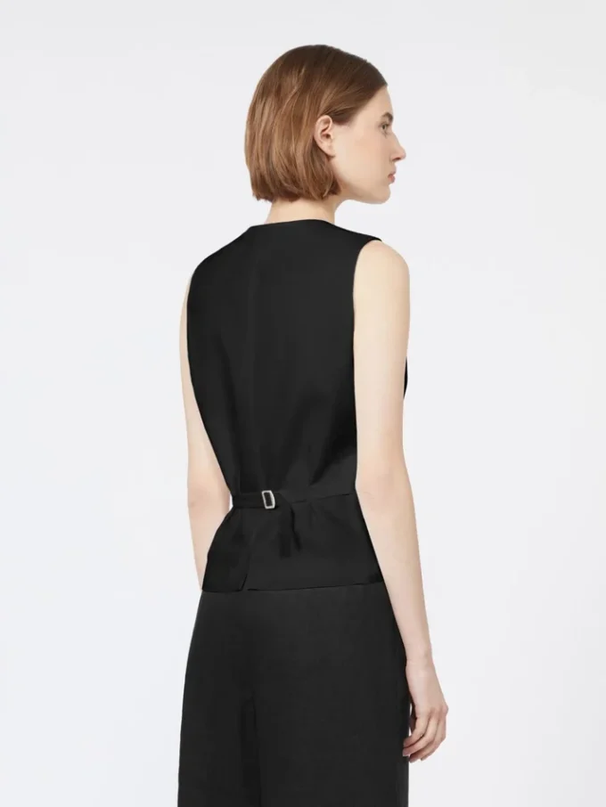 Linnen canvas gilet, zwart Linnen canvas gilet, zwart