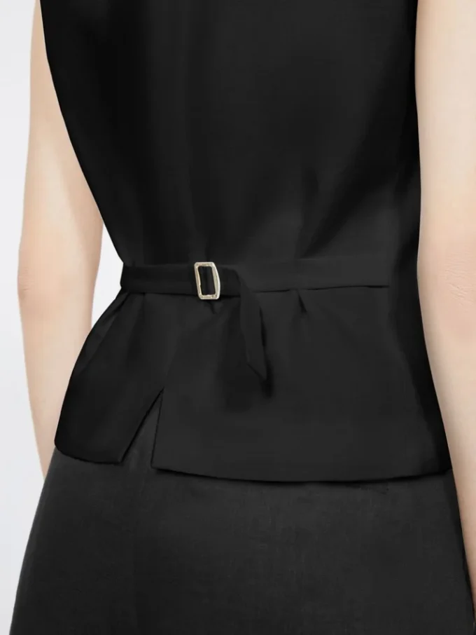 Linnen canvas gilet, zwart Linnen canvas gilet, zwart