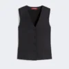 Linnen canvas gilet, zwart Linnen canvas gilet, zwart