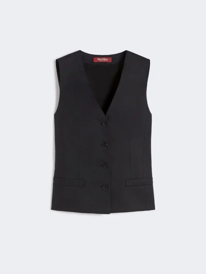 Linnen canvas gilet, zwart Linnen canvas gilet, zwart