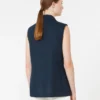 Linnen gilet met mandpatroon, middernachtblauw Linnen gilet met mandpatroon, middernachtblauw
