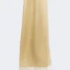 Linnen stola met franjes, beige