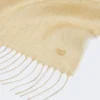 Linnen stola met franjes, beige