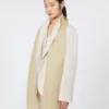 Linnen stola met franjes, beige