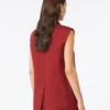 Linnen twill vest, baksteenrood