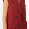 Linnen twill vest, baksteenrood