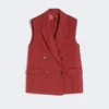 Linnen twill vest, baksteenrood