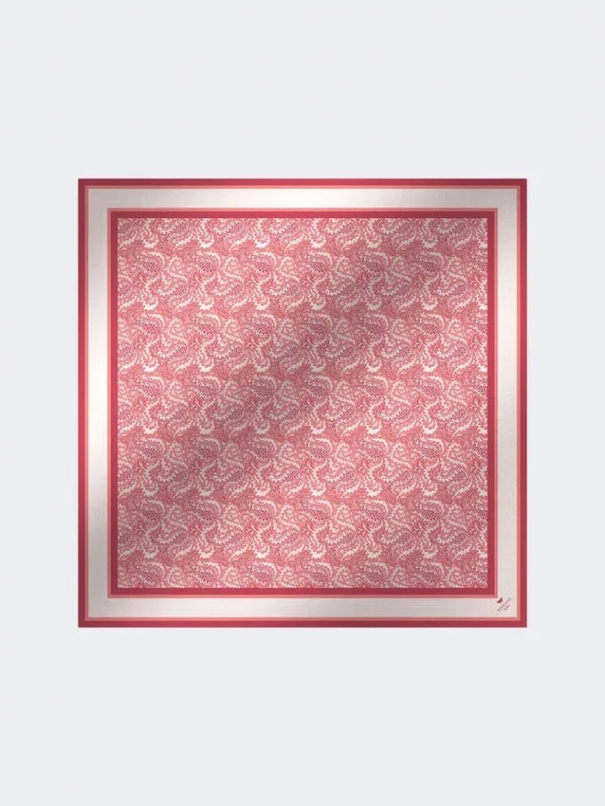 Maxi-vierkante sjaal van modal en zijde, zalmkleurig Maxi-vierkante sjaal van modal en zijde, zalmkleurig