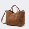 Medium marine tas van teddy-stof, camel Medium marine tas van teddy-stof, camel