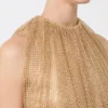 Mesh top met kristallen, camel Mesh top met kristallen, camel