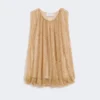 Mesh top met kristallen, camel Mesh top met kristallen, camel