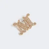 Met kristallen versierde monogrambroche, optisch wit Met kristallen versierde monogrambroche, optisch wit