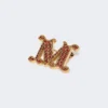 Met kristallen versierde monogrambroche, rood Met kristallen versierde monogrambroche, rood