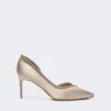 Met kristallen versierde satijnen pumps, kleur nude Met kristallen versierde satijnen pumps, kleur nude