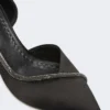 Met kristallen versierde satijnen pumps, zwart