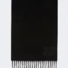 Met monogram geborduurde kasjmier stola, zwart