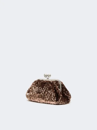 Met pailletten versierde kleine satijnen Pasticcino-tas, roze
