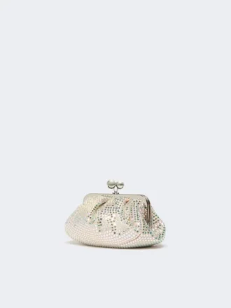 Met strass versierde kleine satijnen Pasticcino-tas, antiekroze