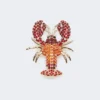 Metalen broche met strass-steentjes, donkerrood Metalen broche met strass-steentjes, donkerrood