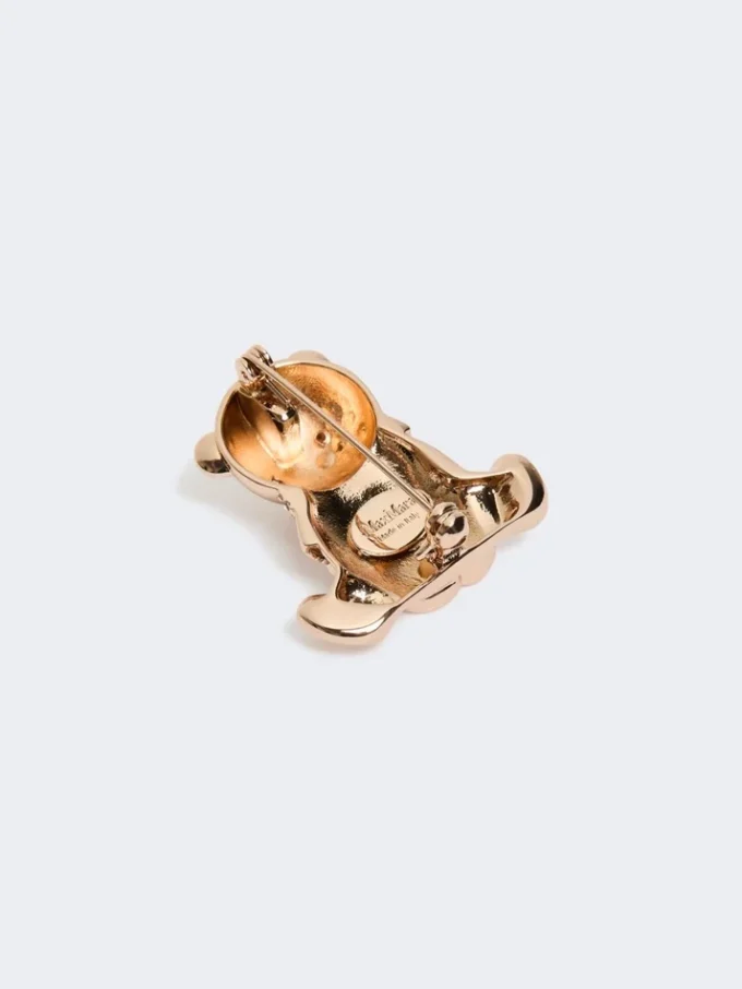 Metalen broche met strass-steentjes, goud Metalen broche met strass-steentjes, goud