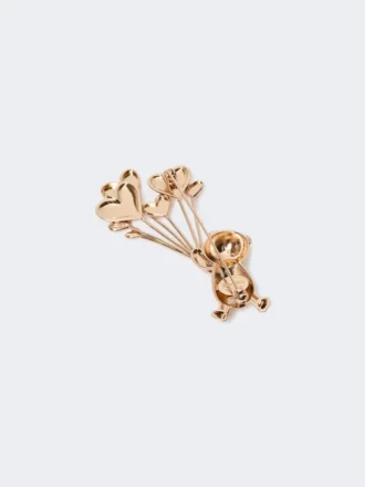 Metalen broche met strass-steentjes, goud