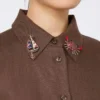 Metalen broche met strass-steentjes, hemelsblauw Metalen broche met strass-steentjes, hemelsblauw