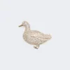 Metalen broche met strass-steentjes, optisch wit Metalen broche met strass-steentjes, optisch wit