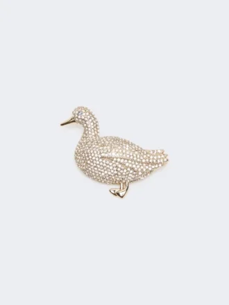 Metalen broche met strass-steentjes, optisch wit Metalen broche met strass-steentjes, optisch wit
