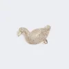 Metalen broche met strass-steentjes, optisch wit Metalen broche met strass-steentjes, optisch wit