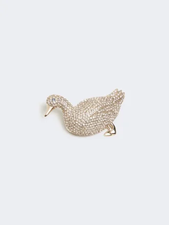 Metalen broche met strass-steentjes, optisch wit Metalen broche met strass-steentjes, optisch wit