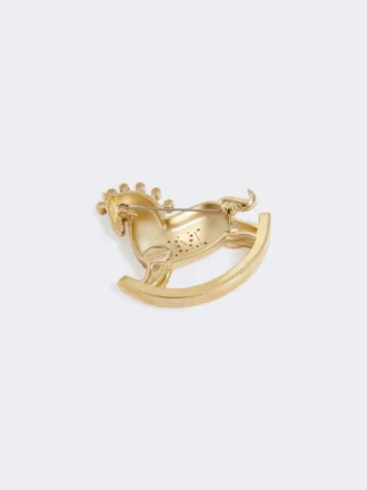 Metalen broche met strass-steentjes, rood