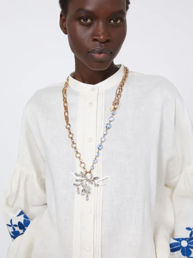 Metalen en keramische ketting, goud Metalen en keramische ketting, goud