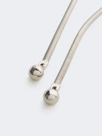 Metalen ketting met bolvormig detail, palladium Metalen ketting met bolvormig detail, palladium
