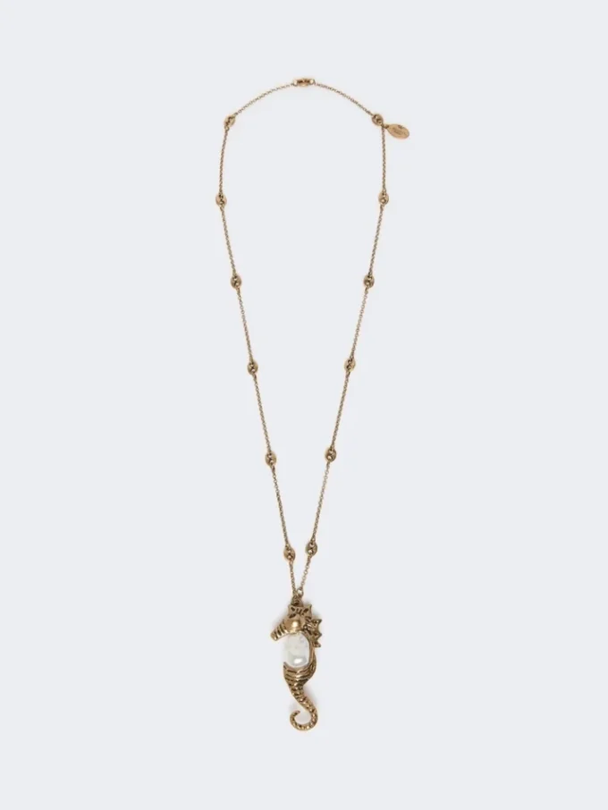 Metalen ketting met brochehanger, goud Metalen ketting met brochehanger, goud