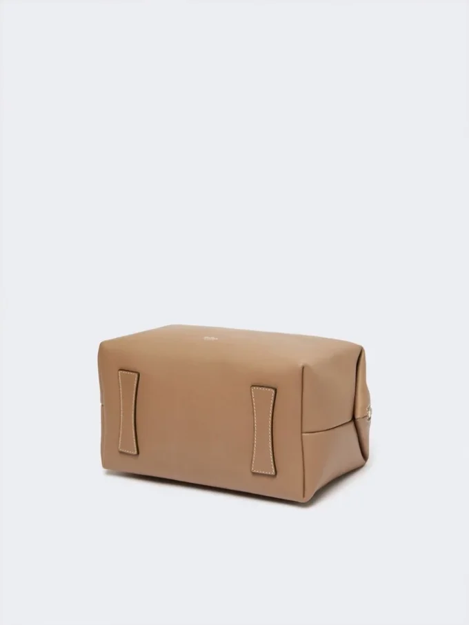 Middelgrote bowler van natuurlijk leer, kleur mud Middelgrote bowler van natuurlijk leer, kleur mud