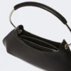 Middelgrote leren Caju-tas, zwart Middelgrote leren Caju-tas, zwart