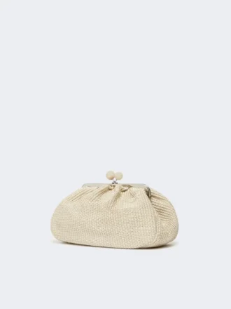 Middelgrote pasticcino-tas met raffia-effect, tortelduif