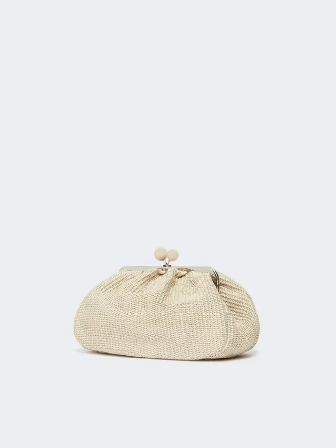 Middelgrote pasticcino-tas met raffia-effect, tortelduif Middelgrote pasticcino-tas met raffia-effect, tortelduif