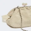 Middelgrote pasticcino-tas met raffia-effect, tortelduif Middelgrote pasticcino-tas met raffia-effect, tortelduif