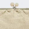 Middelgrote pasticcino-tas met raffia-effect, tortelduif Middelgrote pasticcino-tas met raffia-effect, tortelduif
