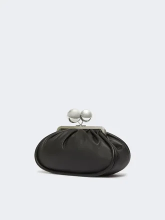 Middelgrote Pasticcino-tas van glanzend nappaleer, zwart