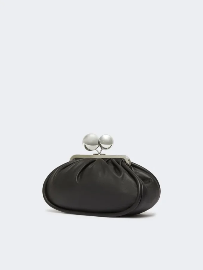 Middelgrote Pasticcino-tas van glanzend nappaleer, zwart Middelgrote Pasticcino-tas van glanzend nappaleer, zwart