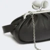 Middelgrote Pasticcino-tas van glanzend nappaleer, zwart Middelgrote Pasticcino-tas van glanzend nappaleer, zwart