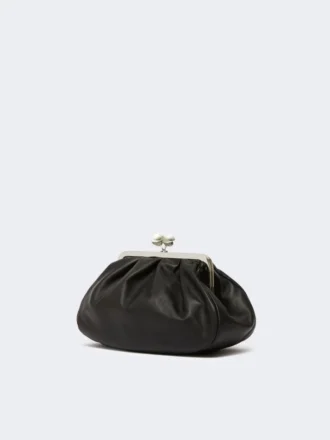 Middelgrote Pasticcino-tas van schapenleer, zwart Middelgrote Pasticcino-tas van schapenleer, zwart