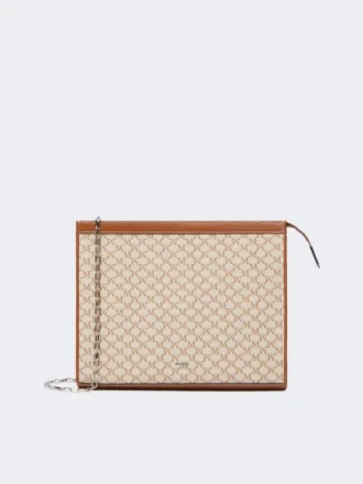 Middelgrote tas van katoenjacquard, hazelnootbruin Middelgrote tas van katoenjacquard, hazelnootbruin