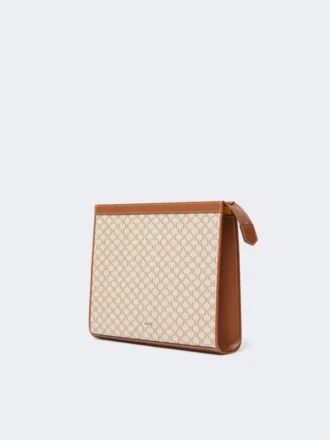 Middelgrote tas van katoenjacquard, hazelnootbruin Middelgrote tas van katoenjacquard, hazelnootbruin