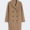 Midi-jas van wollen broadcloth, beige Midi-jas van wollen broadcloth, beige