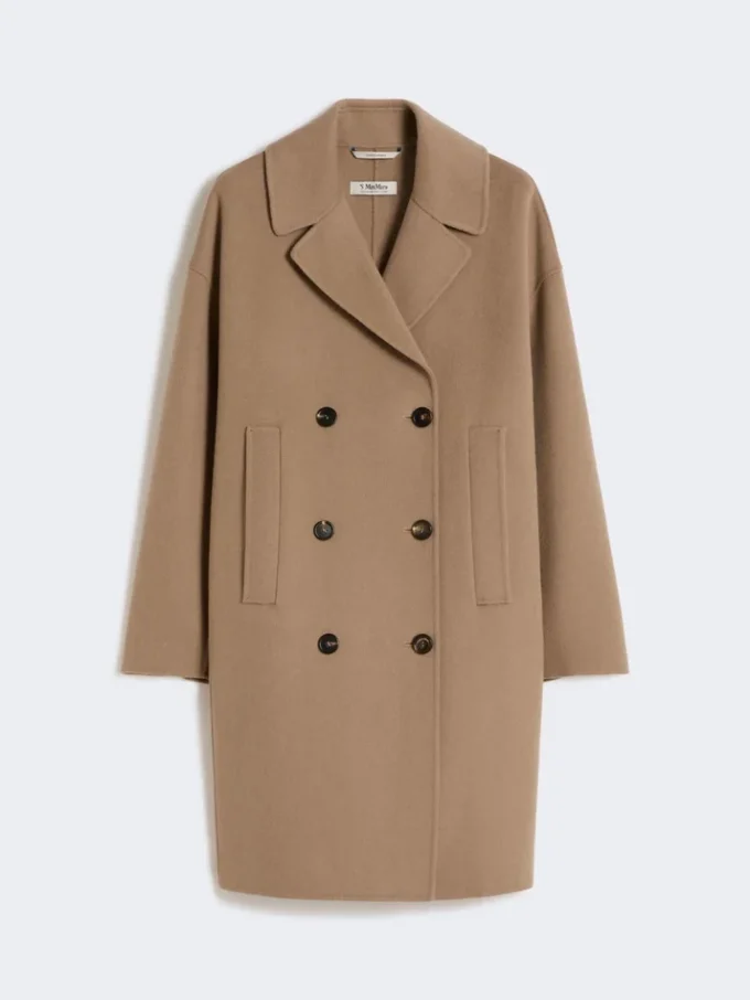 Midi-jas van wollen broadcloth, beige Midi-jas van wollen broadcloth, beige